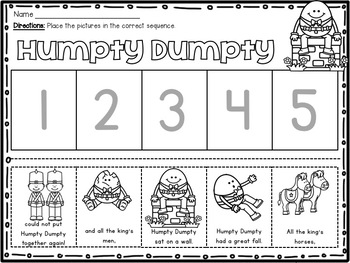 Humpty Dumpty Nursery Rhyme Set by Kindergarten Lifestyle | TpT