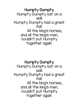 Humpty Dumpty Poetry Pack and Flannel Board Set | TpT