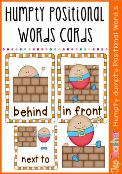 humpty dumpty positional word cards by top teacher tpt