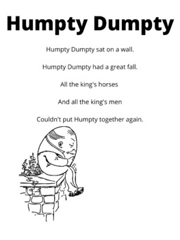Humpty Dumpty Poster by Stepping Stones Early Childhood Store | TPT
