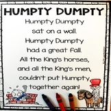 Humpty Dumpty Nursery Rhyme Poetry Notebook Black and White