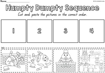Humpty Dumpty Nursery Rhyme Sequencing by Little Hands Early Learning