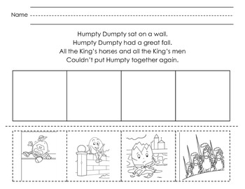 Humpty Dumpty Sequencing by Parker Pie Designs | TpT