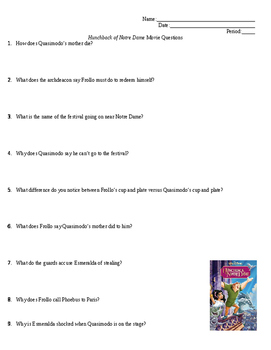 Preview of Hunchback of Notre Dame Movie Questions