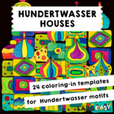Hundertwasser Houses - 24 coloring-in templates for Hunder