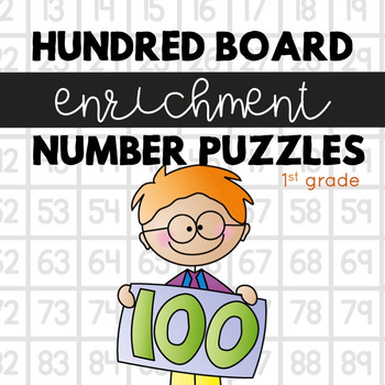 Preview of Hundred Board Number Puzzles! Math Enrichment Activities (1st grade)