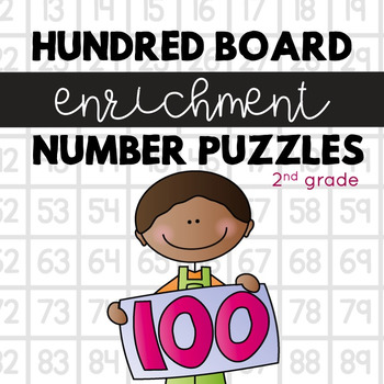 Preview of Hundred Board Number Puzzles! Math Enrichment Activities (2nd grade)
