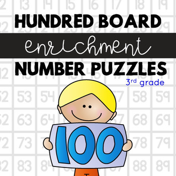 Preview of Hundred Board Number Puzzles! Math Enrichment Activities (3rd grade)