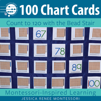 Preview of Montessori Math Large Hundred Chart Activity: Number Cards to 100 and 120