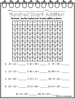 Hundred Chart Addition by Mr K in Second Grade | TpT