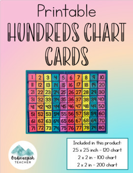 Preview of Hundred Chart Cards