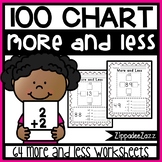 Worksheets for 100 Hundred Chart More and Less Printables