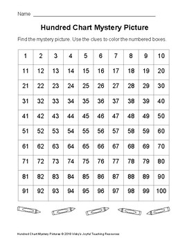 hundred chart mystery pictures by vickys joyful teaching resources