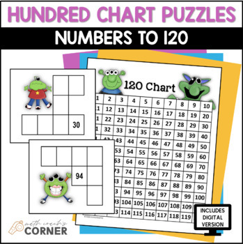 Preview of Hundred Chart Puzzles, Numbers to 120: Print and Digital Versions