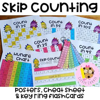Preview of Hundred Chart Skip Counting Posters and Cheat Sheet