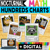 Hundreds Charts-Nocturnal Animals - Color by Number -With 
