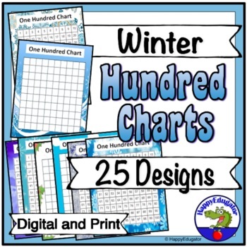 Preview of Hundred Charts - Winter Theme - 25 Different Designs