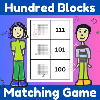 Preview of Hundred Cube Blocks Math Matching Practice Fun Game Activity Center