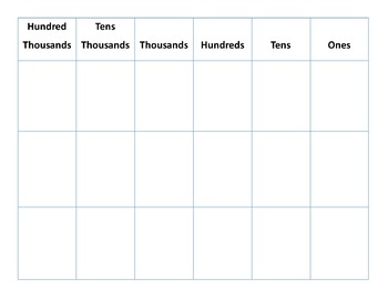 Preview of Hundred Thousands Place Value Mats