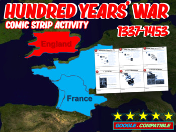 Preview of Hundred Years' War PowerPoint and Comic Strip Activity - FUN, EASY, INFORMATIVE