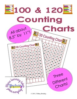 Preview of Hundred and 120 Counting or Number Charts