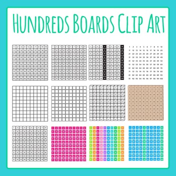 Preview of Hundreds Boards 100 Charts Math Templates Clip Art / Clipart Commercial Use