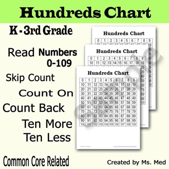 Preview of Hundreds Chart 0 to 109