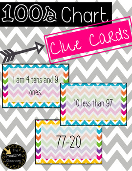 Preview of Hundreds Chart Clue Cards - Number Sense Activity - Place Value, Expanded Form