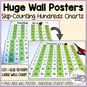 Preview of Hundreds Chart Large Anchor Chart Poster | Skip-Counting