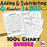 100s Chart Adding and Subtracting Numbers 1 to 500 Math Ac