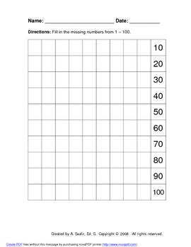 Hundreds Chart / Number Sense by momtchr | Teachers Pay Teachers