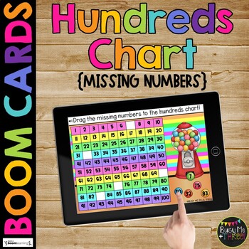 Preview of Hundreds Chart Ordering Numbers to 100 BOOM CARDS™ Digital Learning Game