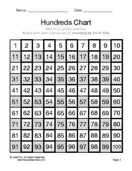 Hundreds Chart Practice by Jake Dorr | Teachers Pay Teachers