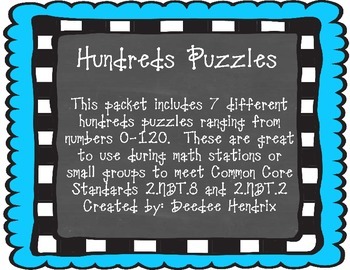 Hundreds Chart Puzzles For Second Grade