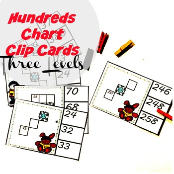 Preview of ⛄ 40 FREE Winter Hundreds Chart Puzzles on Clip Cards: Grades 1 - 2