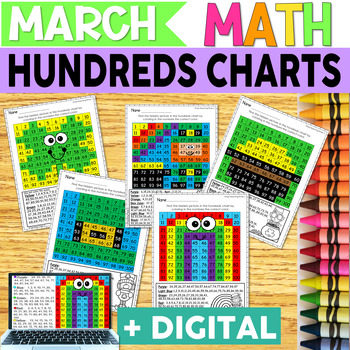 Preview of Hundreds Chart-St. Patrick's Day | Color by Numbers |  Math Centers