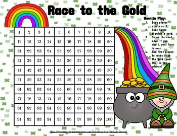 Preview of Hundreds Chart St. Patrick's Day Game