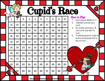 Preview of Hundreds Chart Valentines Day Game