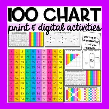Preview of Hundreds Chart Activities - Print & Digital