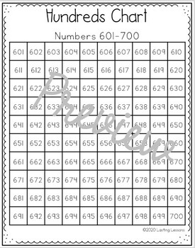 Hundreds Charts Booklet Numbers 1-1000 by Lasting Lessons | TPT
