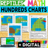 Hundreds Charts - Reptiles - Color by Number - With Digita