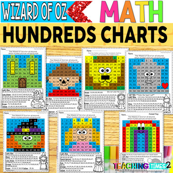 Preview of Hundreds Charts | Wizard of Oz | Math Centers | Math Review | Color by Number