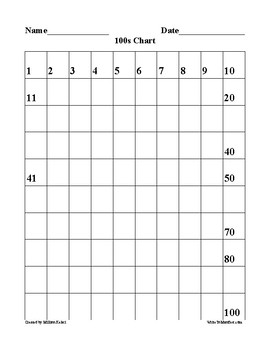 1 1000 Number Chart Worksheets Teaching Resources Tpt