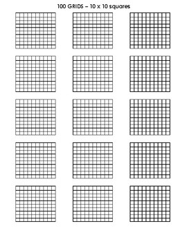 Preview of Hundreds Grids - 10 x 10 squares- 15 per page