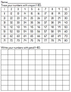 Hundreds Number Charts: 36 charts from 1-10 to 1-120 number recognition