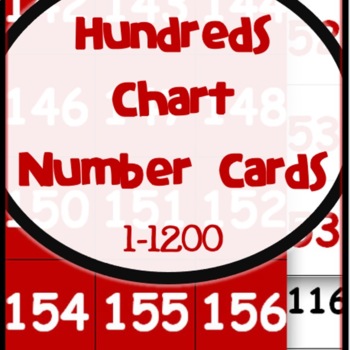 Preview of Hundreds Pocket Chart Number Cards 1 - 1,200 {for games and counting}