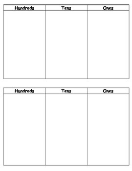 Hundreds Tens Ones Place Value Chart