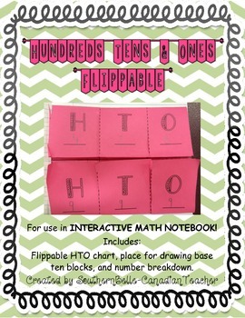Preview of Hundreds, Tens, & Ones Flippable (for use in INTERACTIVE MATH NOTEBOOK!)