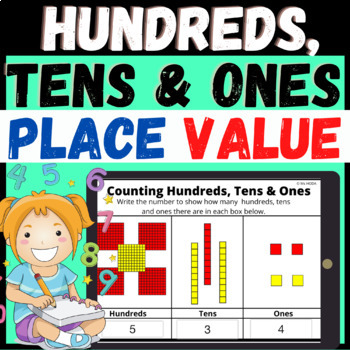 Preview of Hundreds, Tens & Ones | Place Value Boom Cards ™ Level 1