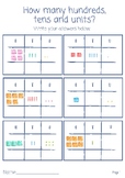 Hundreds, tens and units practice worksheets.